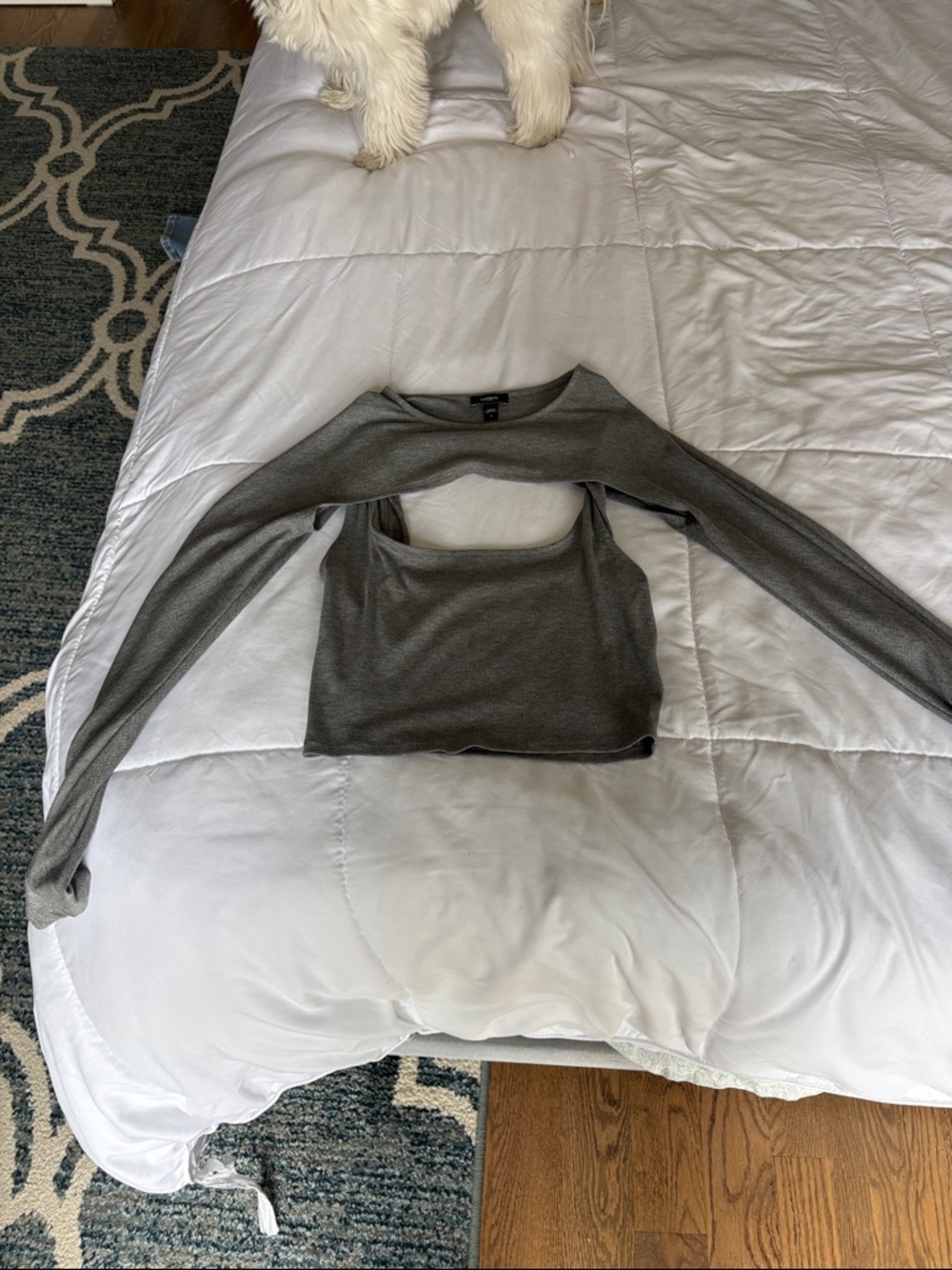 Women’s Cutout Long Sleeve Top - Gray